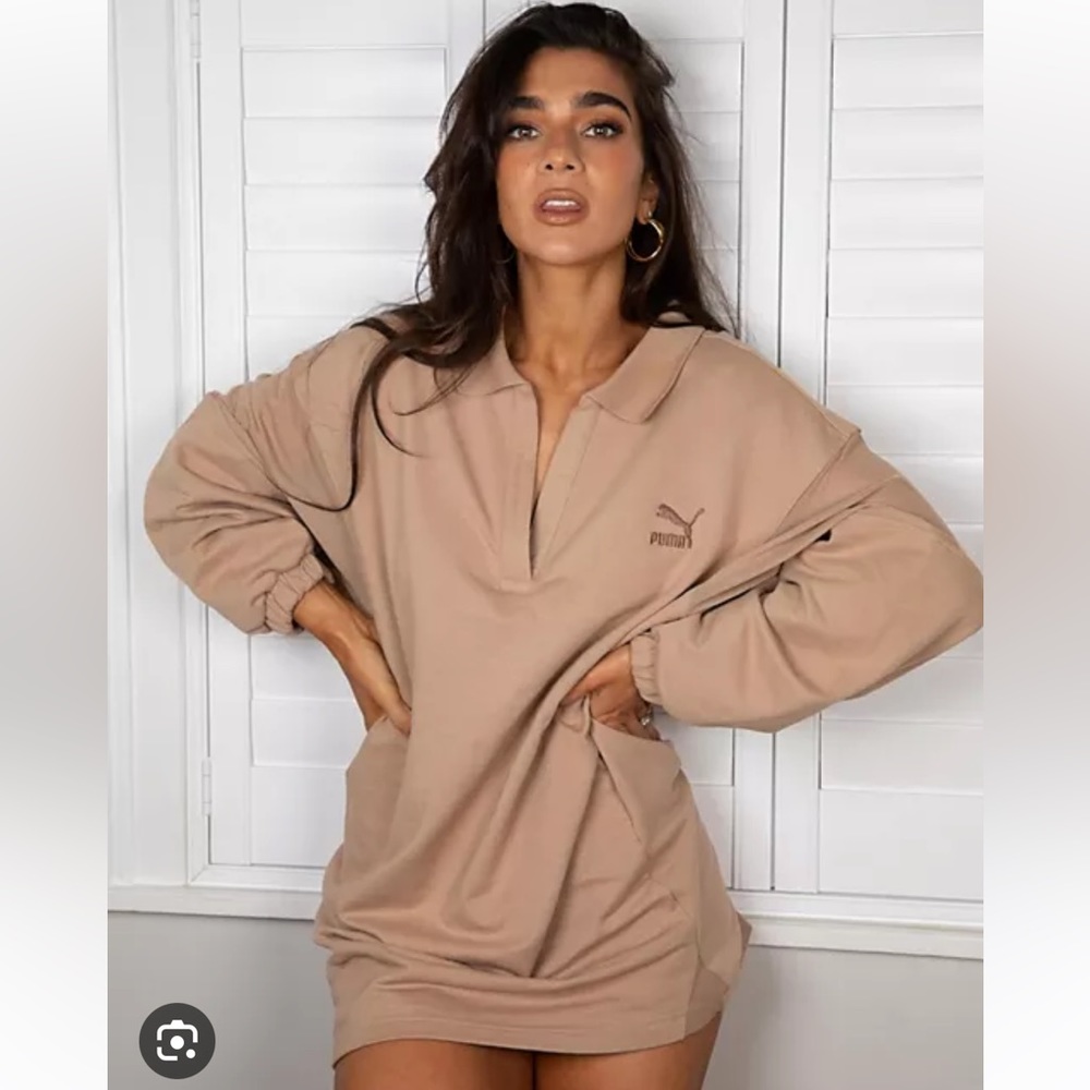 Puma x Stef Fit Polo Dress with Wesh inserts in Chanterelle